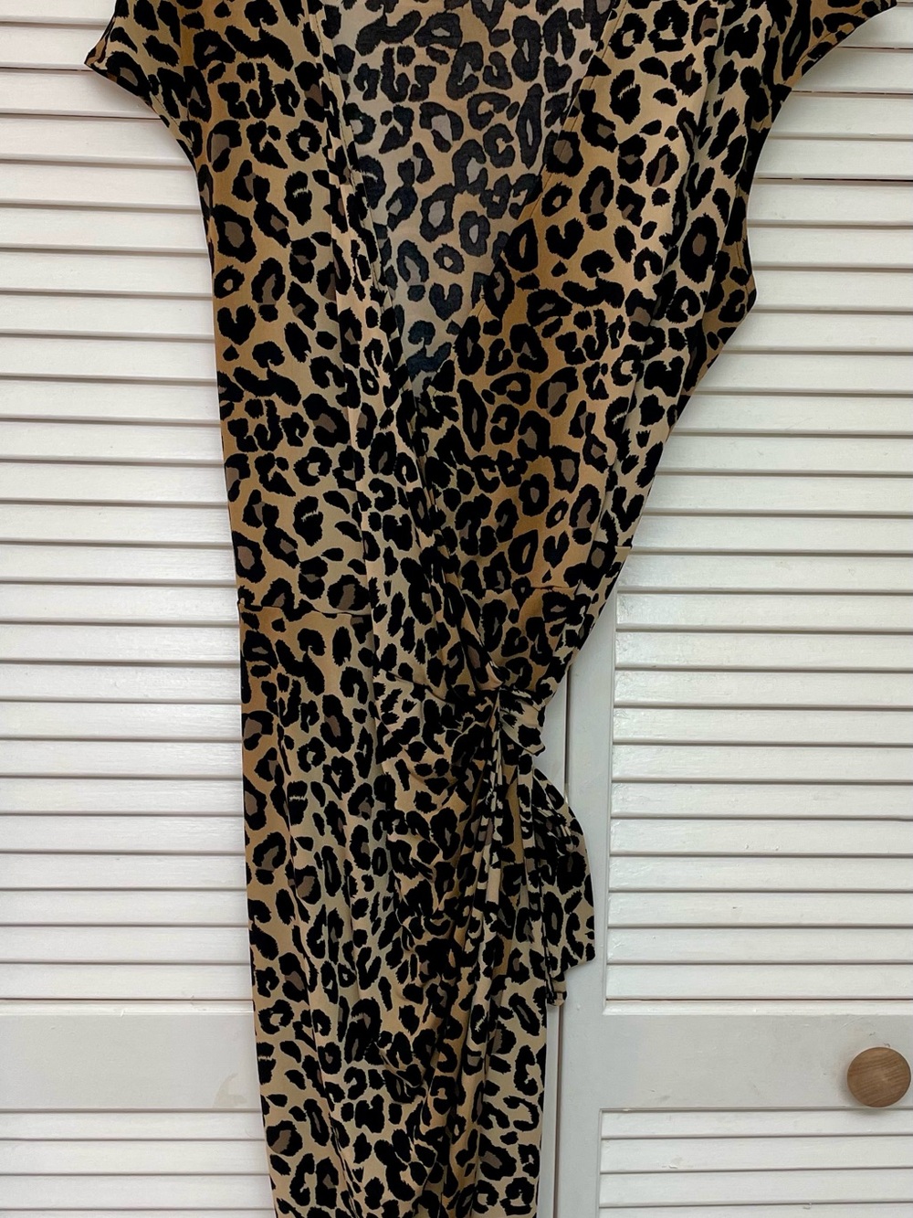 Lark & Ro Leopard Print Dress in Black and Tan